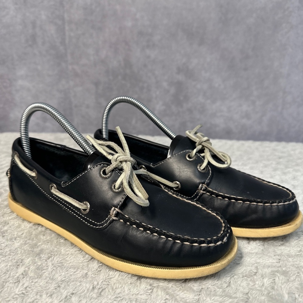 L.L. Bean 306 Casual 2-Eye Navy Boat Deck Moc Flats Loafers Shoes Womens US 7 M - Picture 2 of 5
